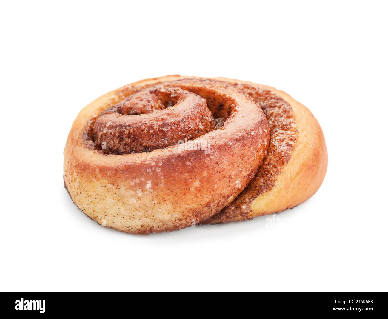 One tasty cinnamon roll isolated on white Stock Photo - Alamy