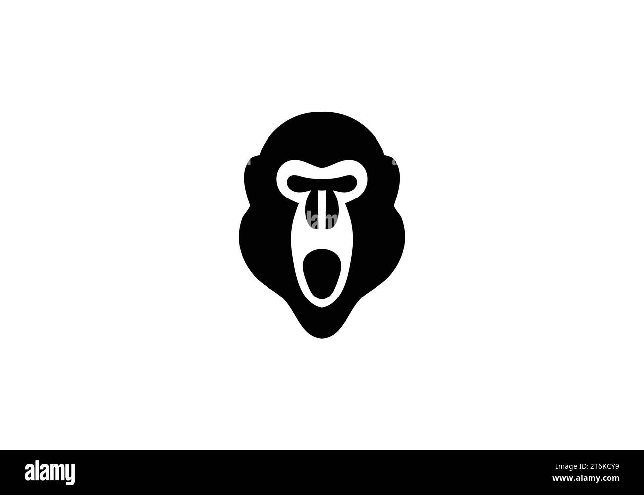 Baboon minimal style icon illustration design Stock Vector