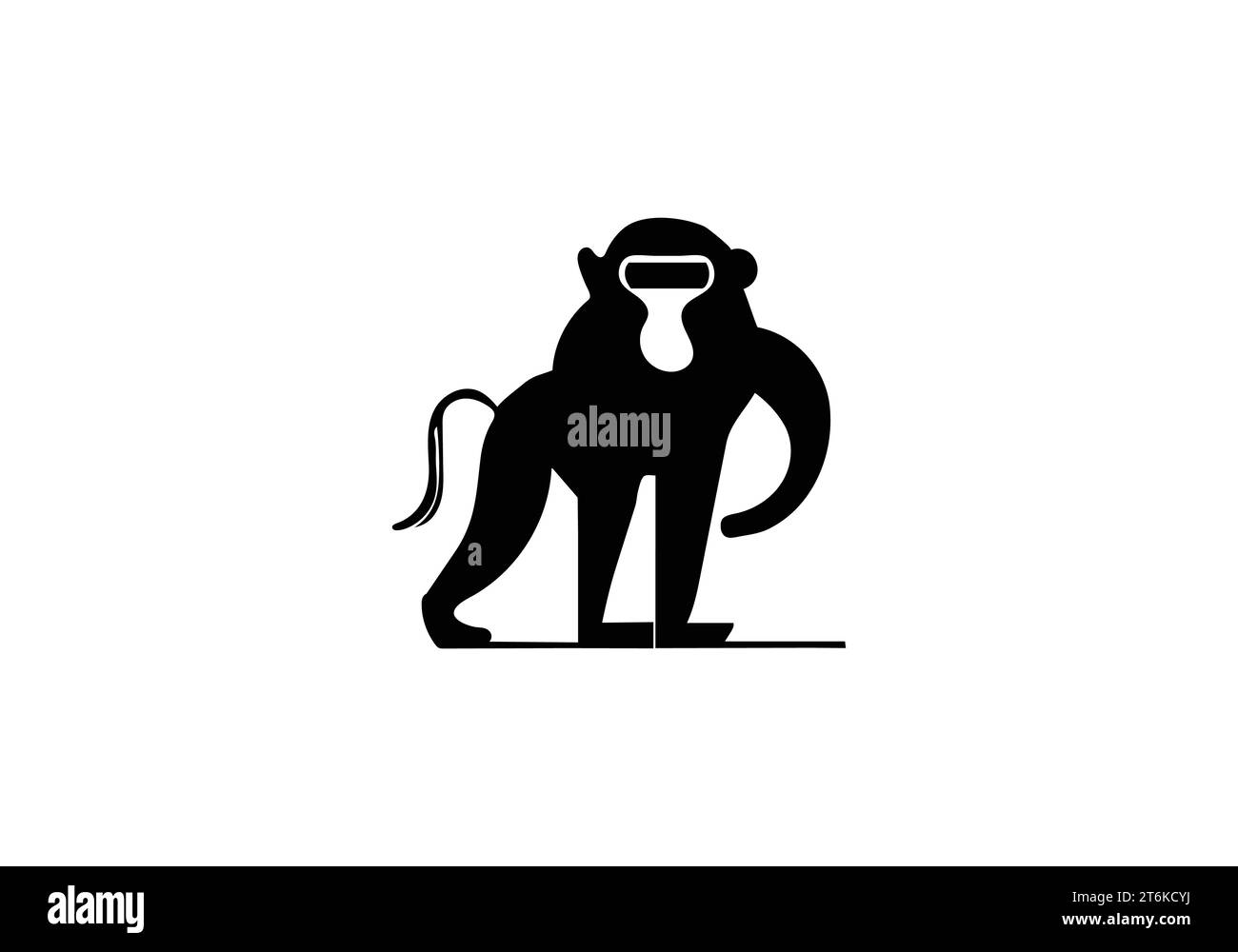 Baboon minimal style icon illustration design Stock Vector