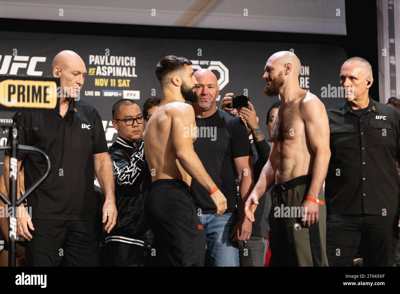 Nazim Sadykhov, Viacheslav Borshchev during the UFC 295 ceremonial ...