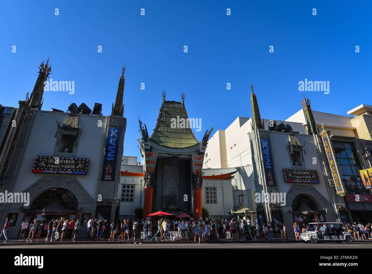 The Grauman's Chinese Theatre at Hollywood Boulevard on a Summer Day - Los Angeles, California Stock Photo