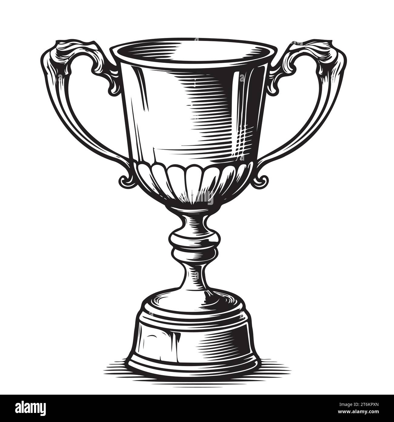 Sport trophy sketch doodle. Hand drawn winners prize on chalkboard background.Vector Stock Vector