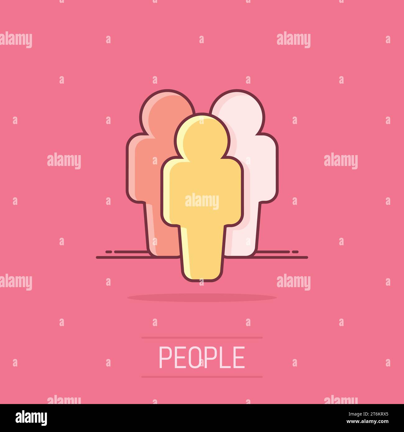 Cartoon people icon in comic style. Users illustration pictogram ...