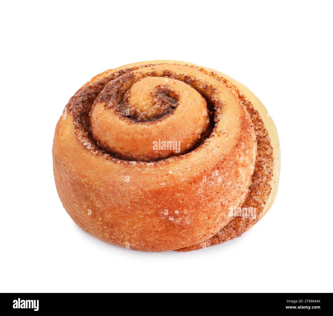 One tasty cinnamon roll isolated on white Stock Photo - Alamy
