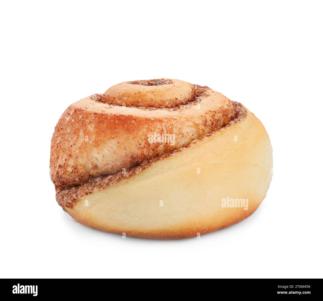 One tasty cinnamon roll isolated on white Stock Photo - Alamy