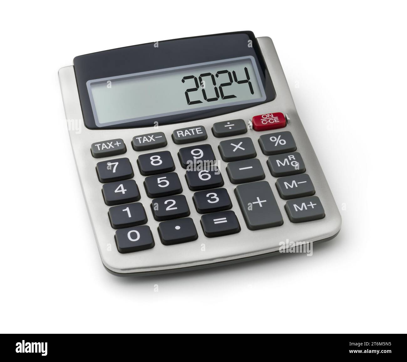 Calculator with the word 2024 on the display Stock Photo Alamy