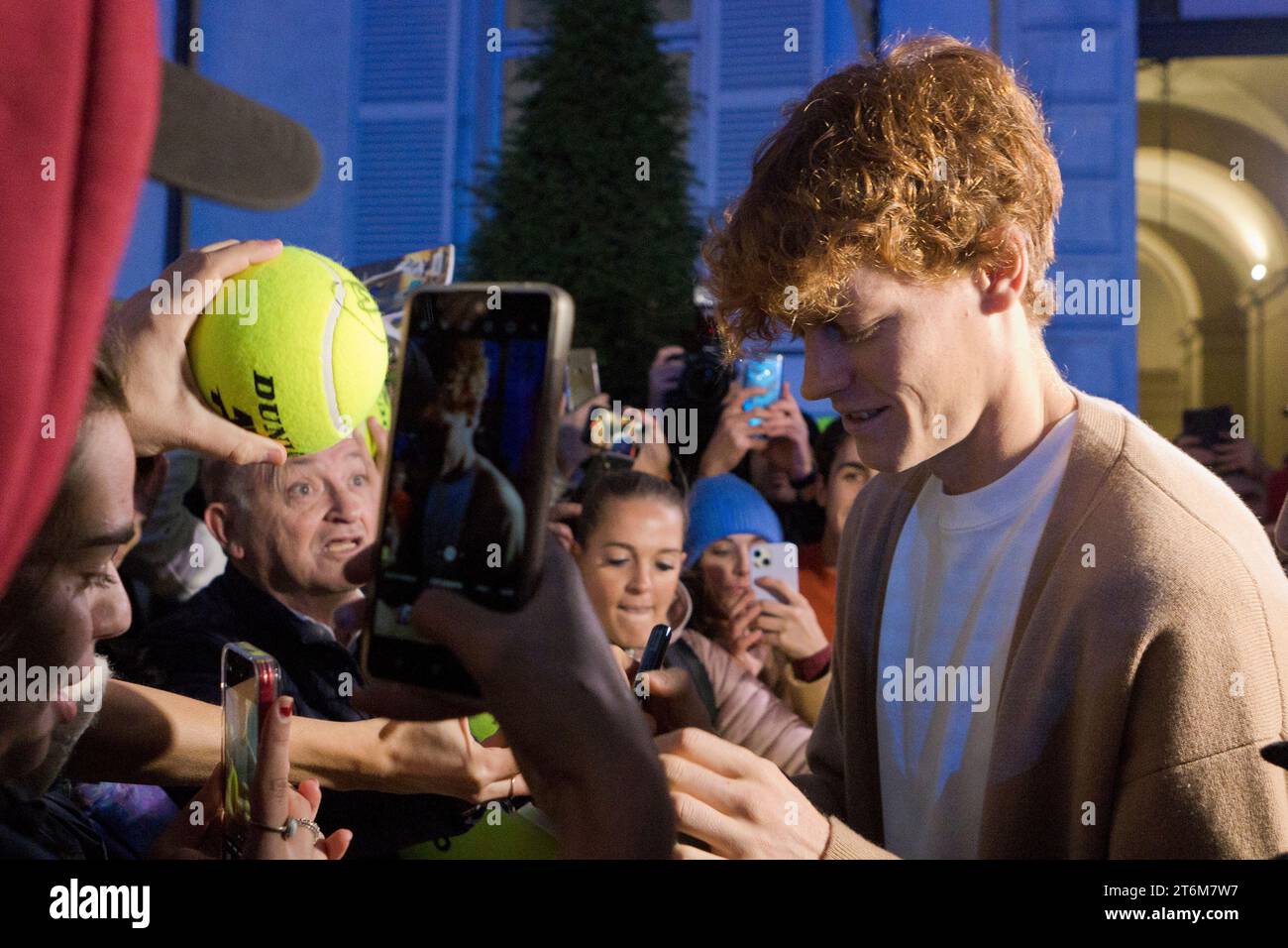 Torino, Italy. 10th November 2023. Tennis player Jannik Sinner meets