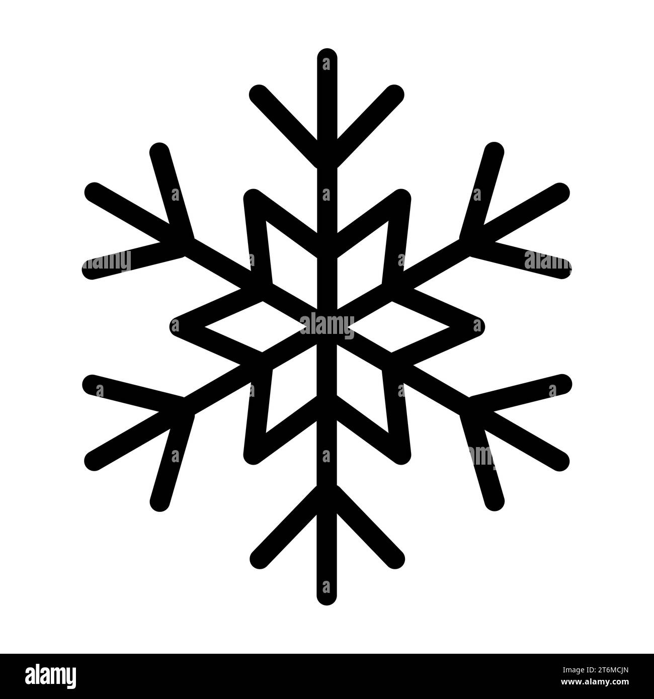 Simple snowflake christmas icon. Abstract snow logo frost cold weather ...