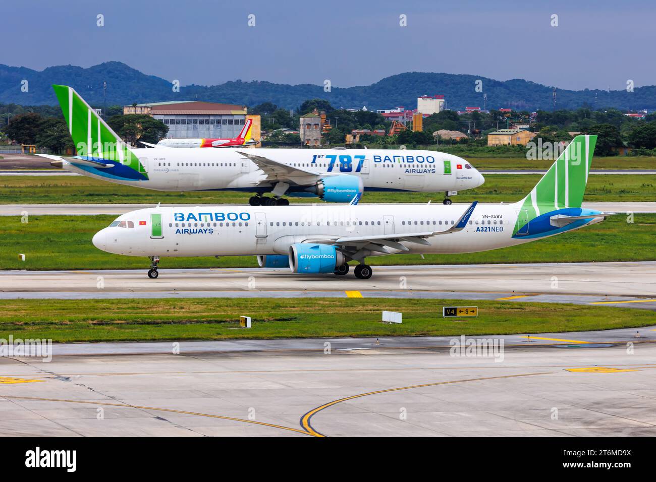 Hanoi, Vietnam October 7, 2023 Bamboo Airways Airbus and Boeing