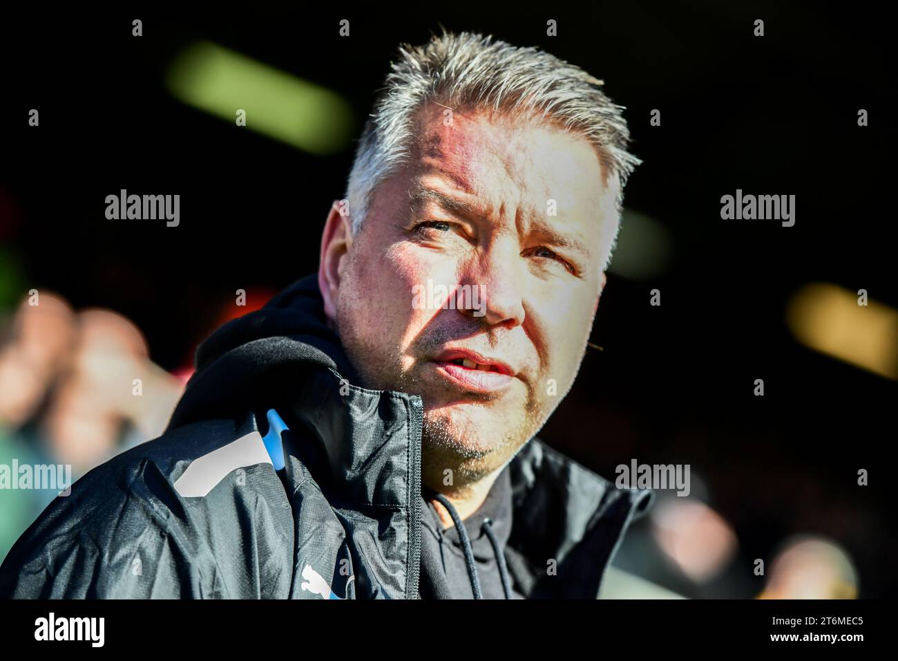 Peterborough, UK. 11th Nov 2023. Manager Darren Ferguson (Manager Peterborough United) looks on during the Sky Bet League 1 match between Peterborough and Cambridge United at London Road, Peterborough on Saturday 11th November 2023. (Photo: Kevin Hodgson | MI News) Credit: MI News & Sport /Alamy Live News Stock Photo