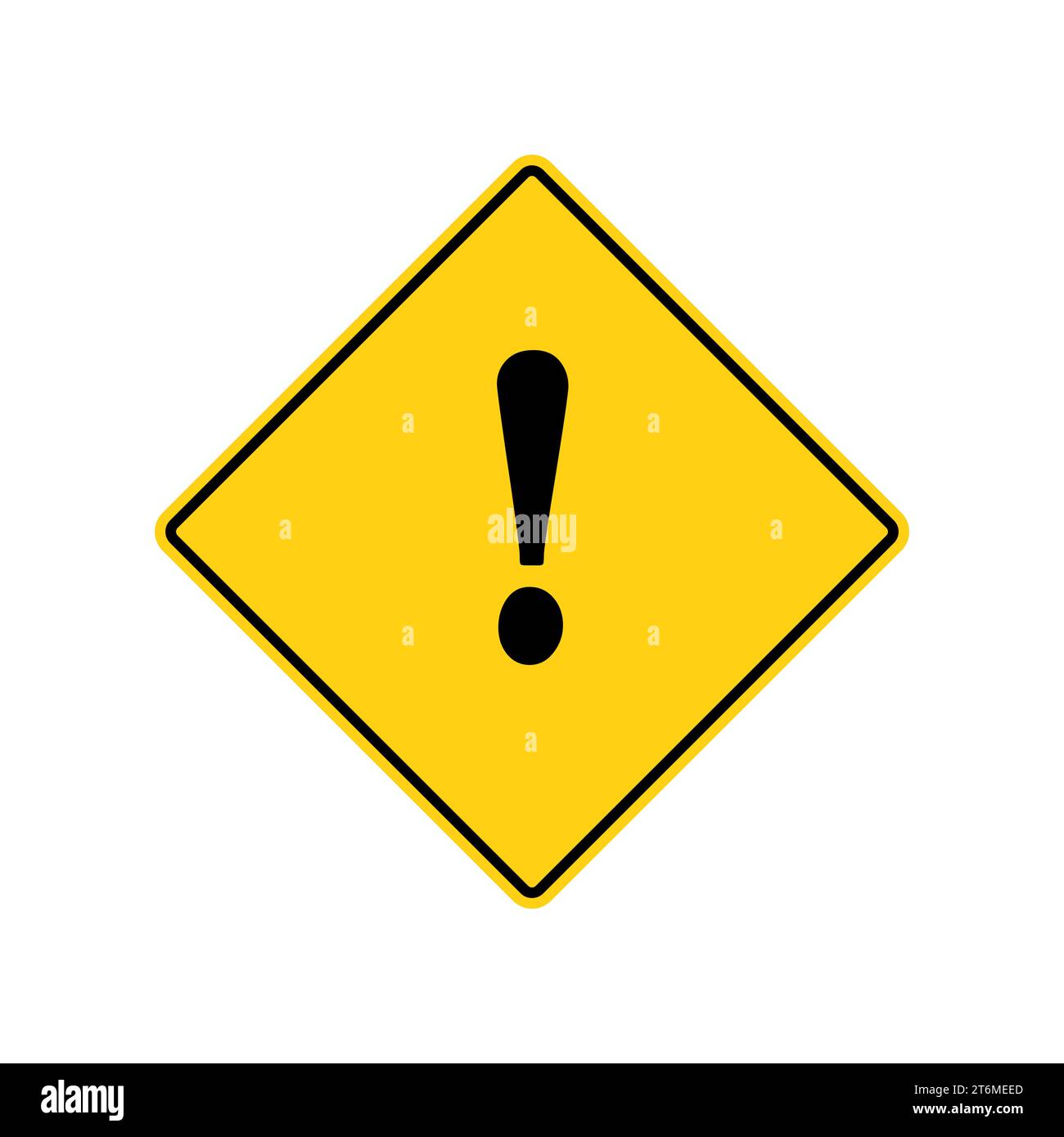 Road sign Warning or Attention Caution Sign with Exclamation Mark Flat Icon Vector Image. Stock Vector