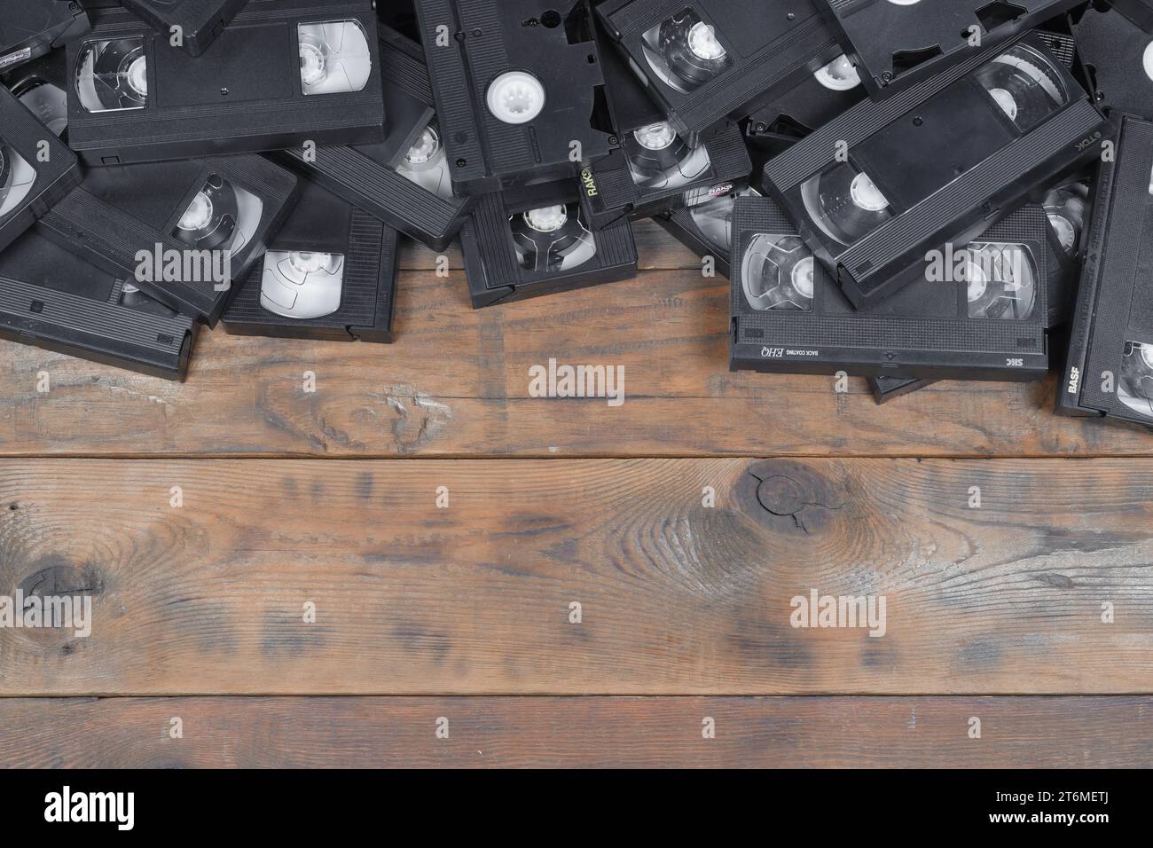 KYIV, UKRAINE 4 MAY, 2023 Video tape on colored background, VHS