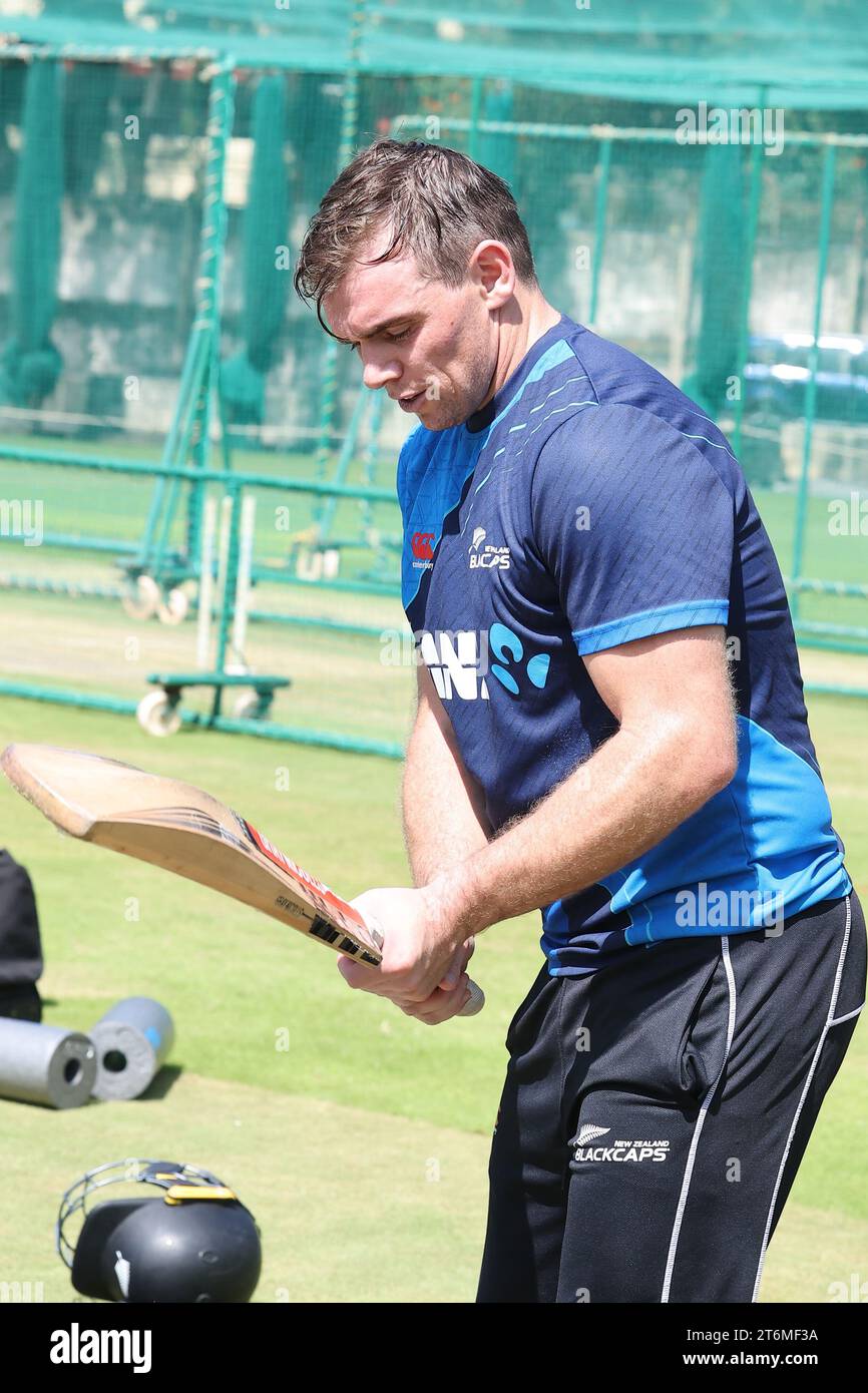 Bangalore, India. 11th Nov 2023. ICC Men’s Cricket World Cup INDIA 2023:  Practice session of NZ, India & Ireland took place today. Some pics from the  same.. NZ Captain Tom Latham Credit: Seshadri SUKUMAR/Alamy Live News Stock Photo