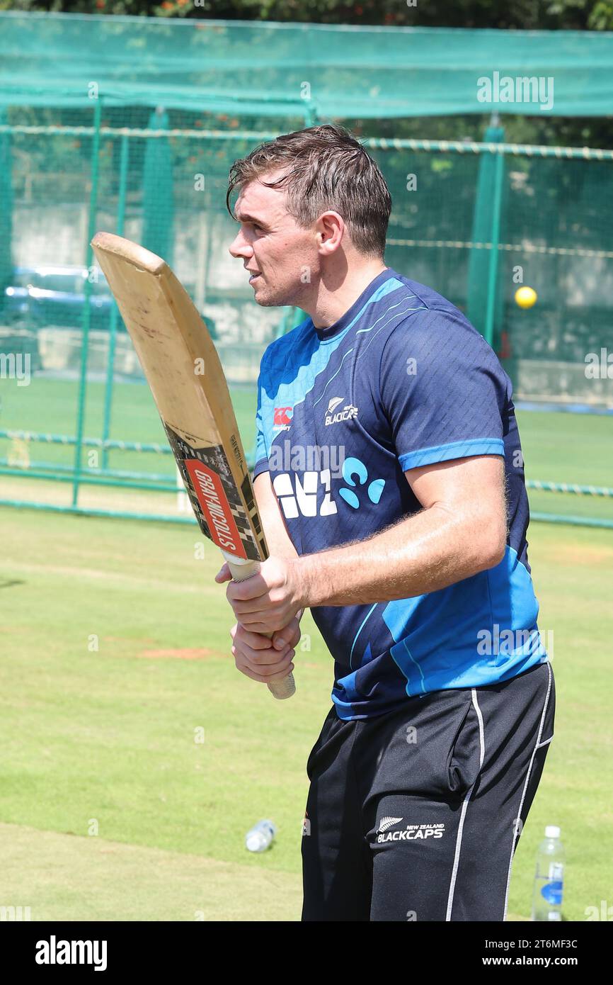 Bangalore, India. 11th Nov 2023. ICC Men’s Cricket World Cup INDIA 2023:  Practice session of NZ, India & Ireland took place today. Some pics from the  same..NZ Captain Tom Latham Credit: Seshadri SUKUMAR/Alamy Live News Stock Photo