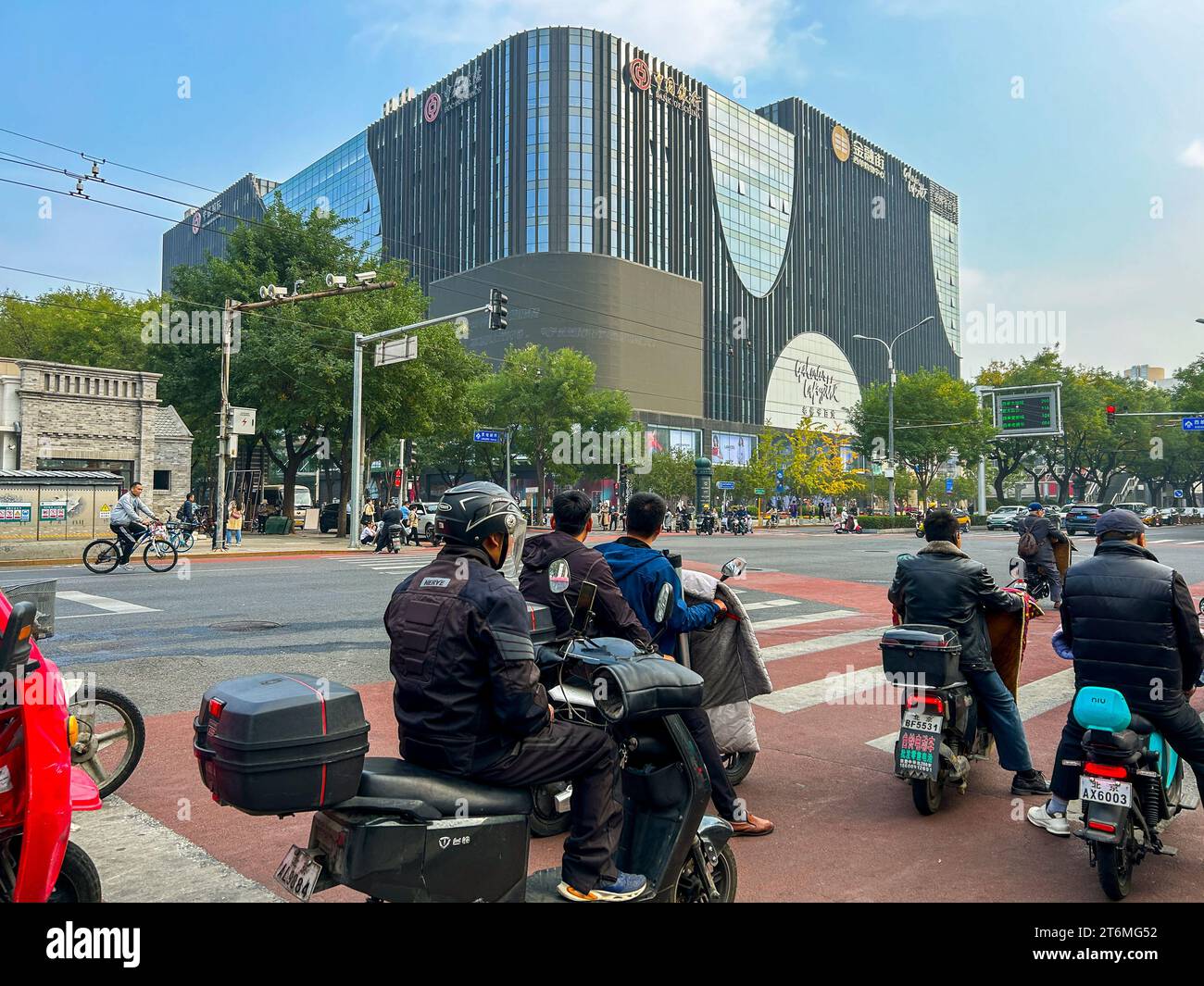 Beijing, China, Crowd People, Driving Motorbikes, French department ...
