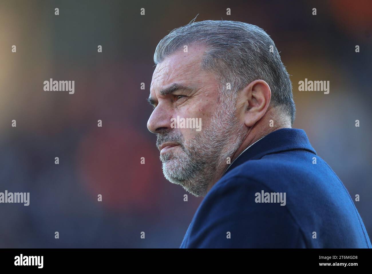 Ange Postecoglou Manager of Tottenham Hotspur during the Premier League match Wolverhampton Wanderers vs Tottenham Hotspur at Molineux, Wolverhampton, United Kingdom, 11th November 2023  (Photo by Gareth Evans/News Images) Stock Photo