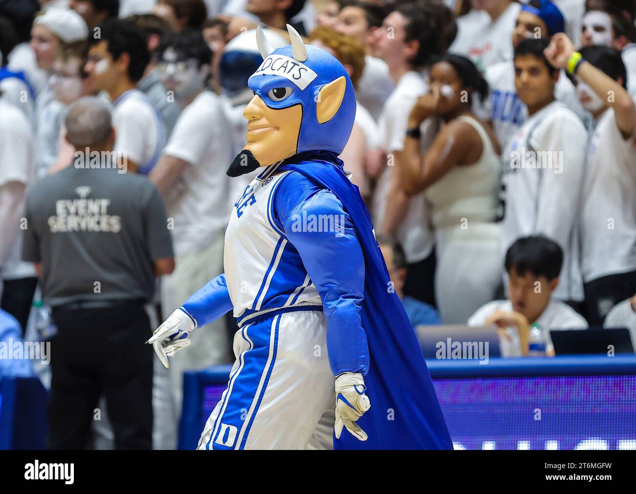 November 10, 2023 Duke Blue Devil mascot. NCAA basketball game between University of Arizona