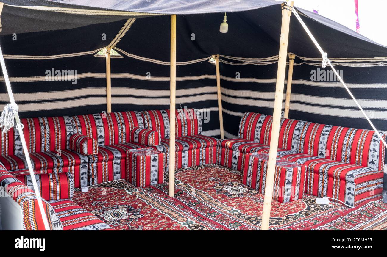 Traditional arabic tent at the qatar Souq Stock Photo Alamy
