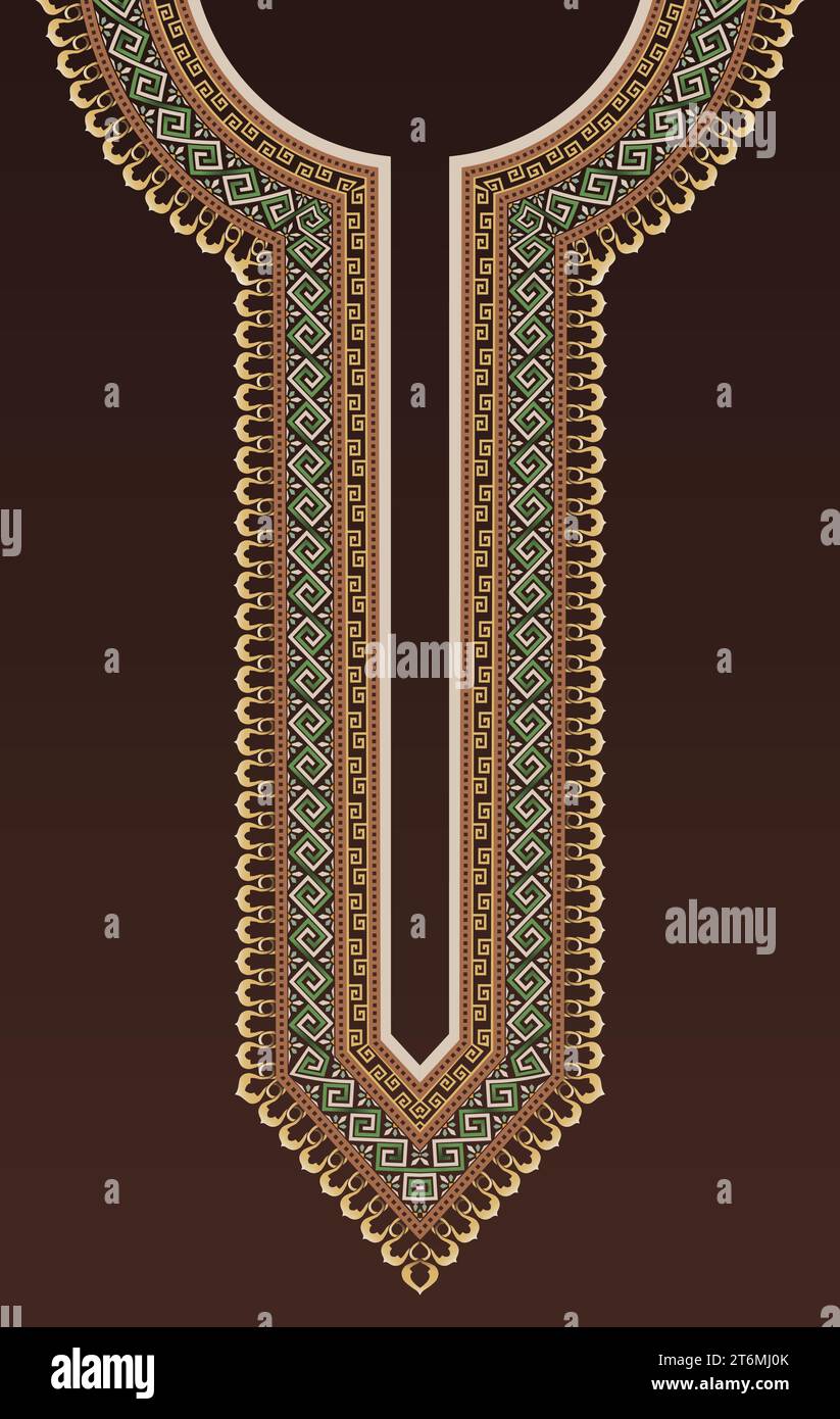 Fashion design for decoration on the neck of Indian kurta with ancient  Greek fret motifs Stock Vector Image & Art - Alamy
