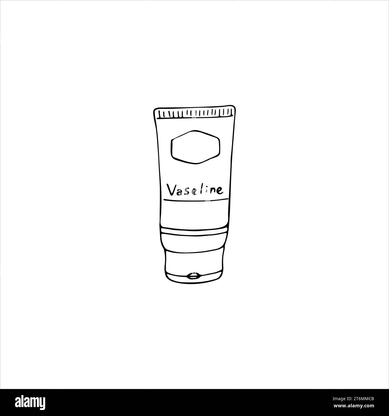 handdrawn tube of Vaseline, isolated vector illustration on white