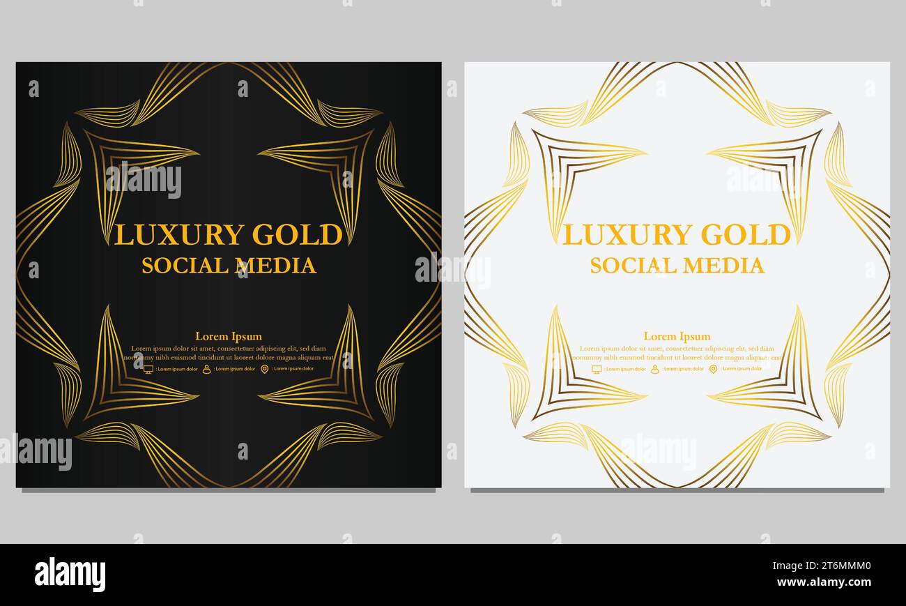 luxury golden floral social media post template design Stock Vector ...