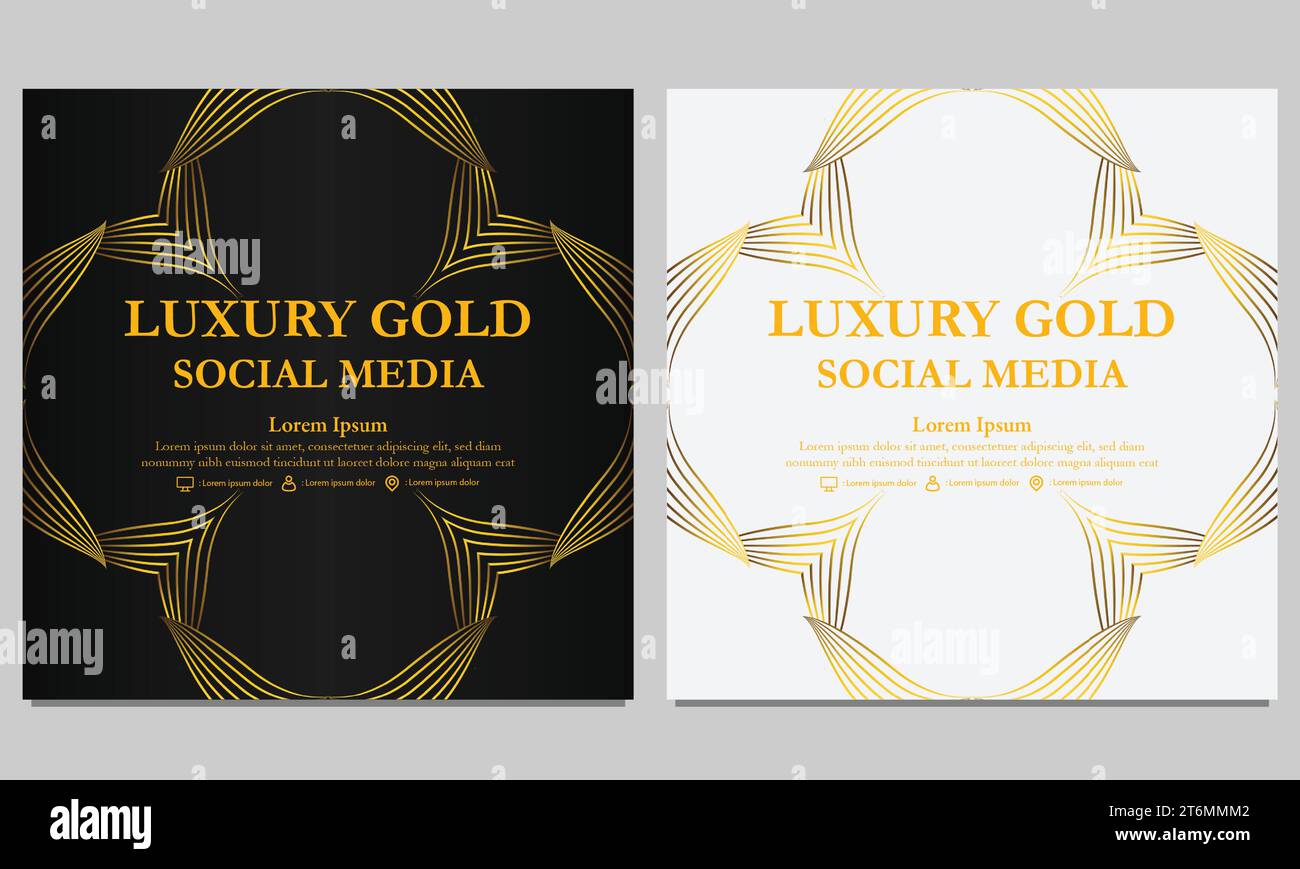luxury golden floral social media post template design Stock Vector ...