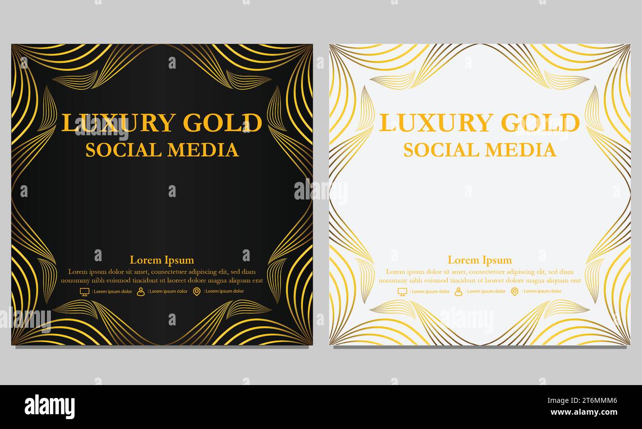 luxury golden floral social media post template design Stock Vector ...