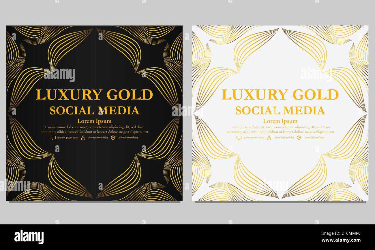luxury golden floral social media post template design Stock Vector ...