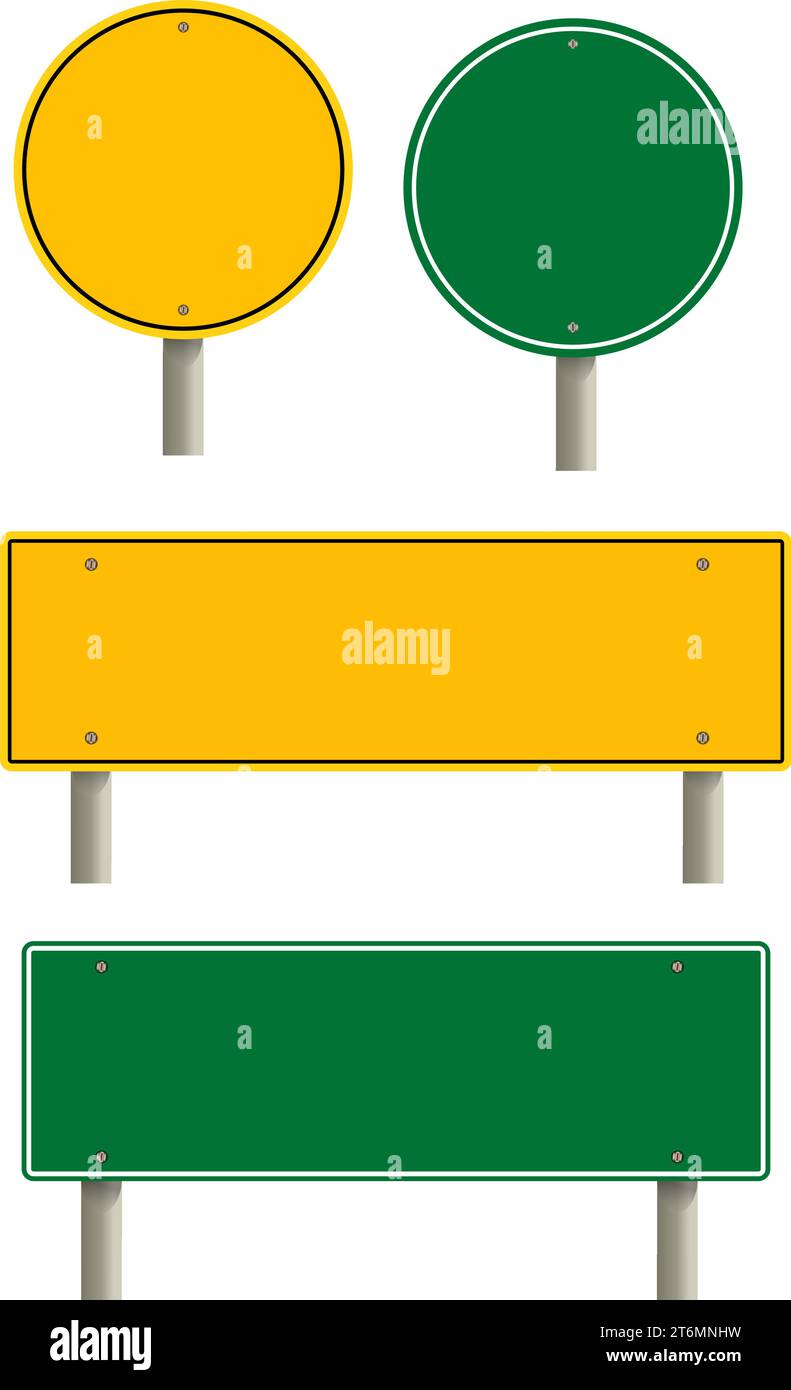 road sign blank template. Road sign set traffic blank sign mockup blank ...