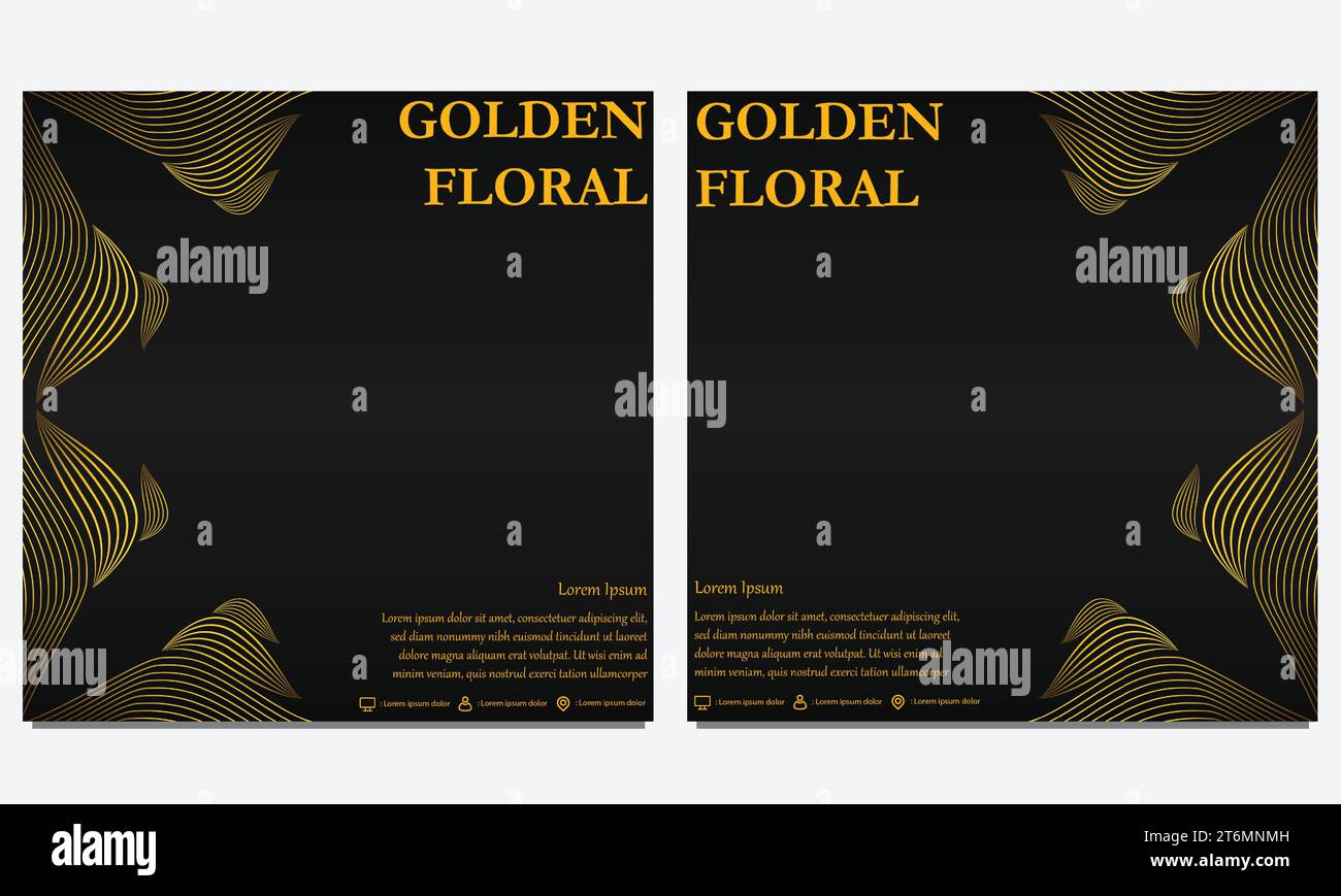 set of luxury gold floral social media post template. suitable for ...