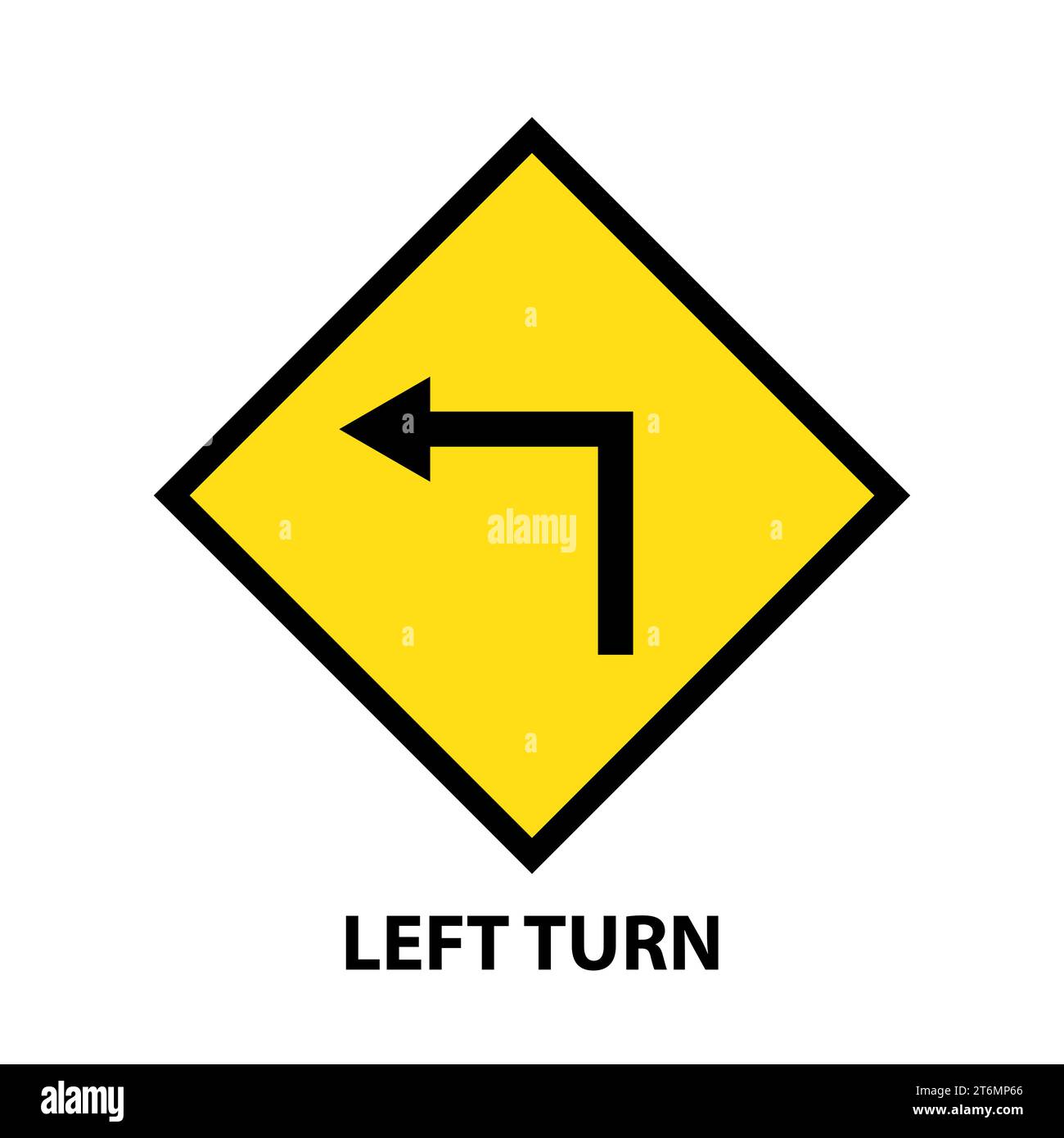 yellow road sign. Lift turn Symbols. vector icon. Rectangle symbols. vector illustration Stock Vector