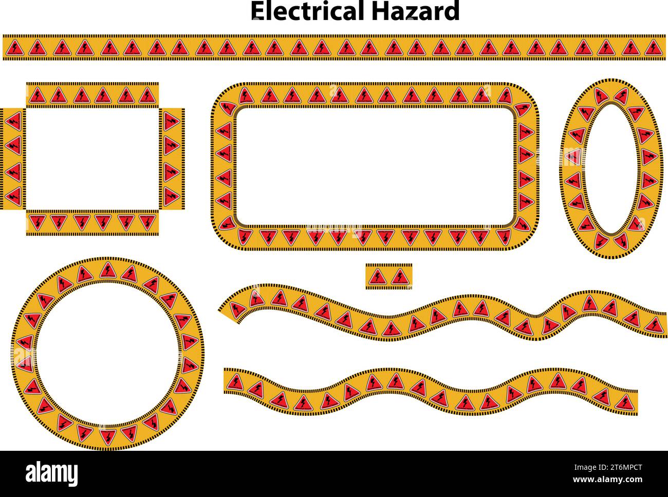 Caution signs. Symbols of Waring Signboard. Electrical hazard keeps out. Vector illustration. a sign Danger Electrical Hazard.. warning attention. Stock Vector