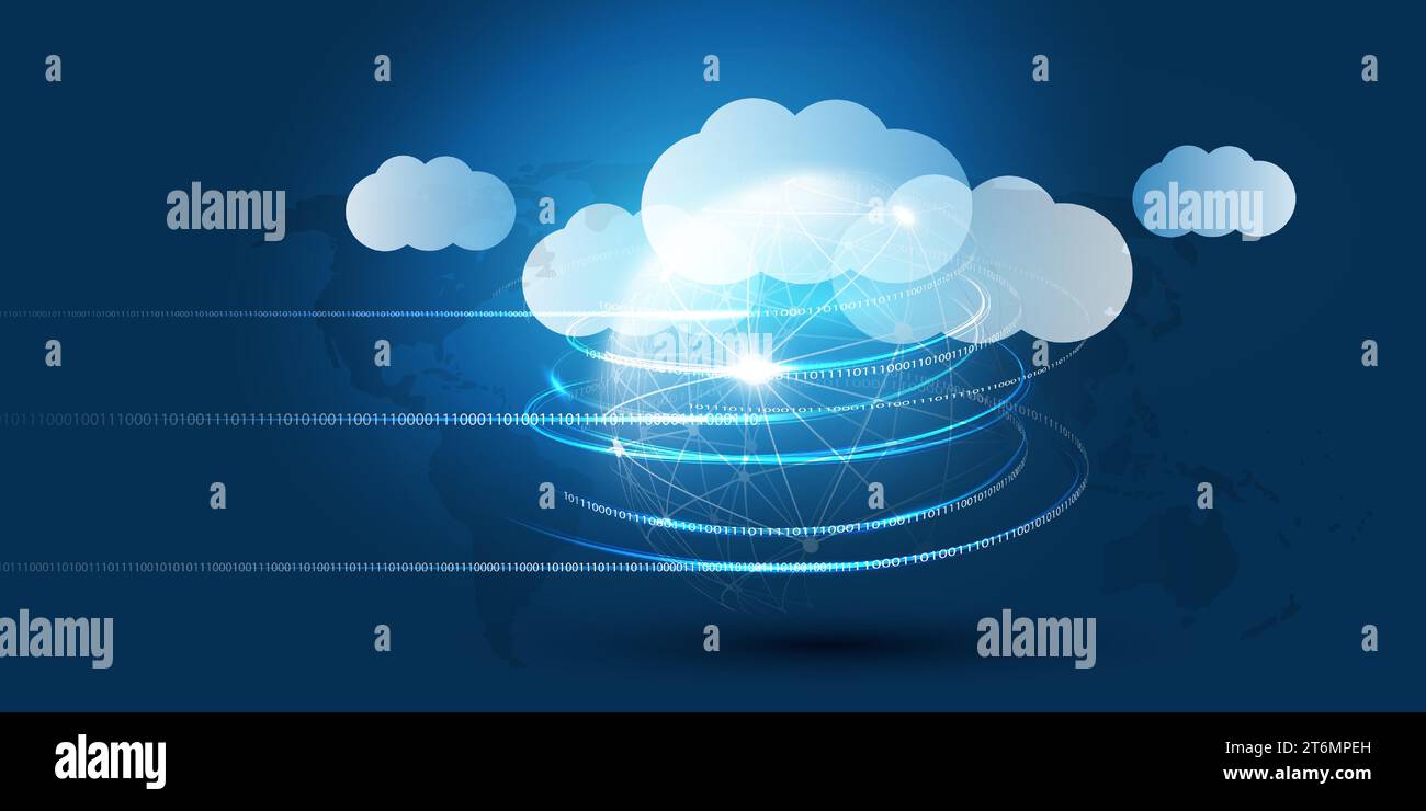 Abstract Blue Modern Style Cloud Computing, Networks ...