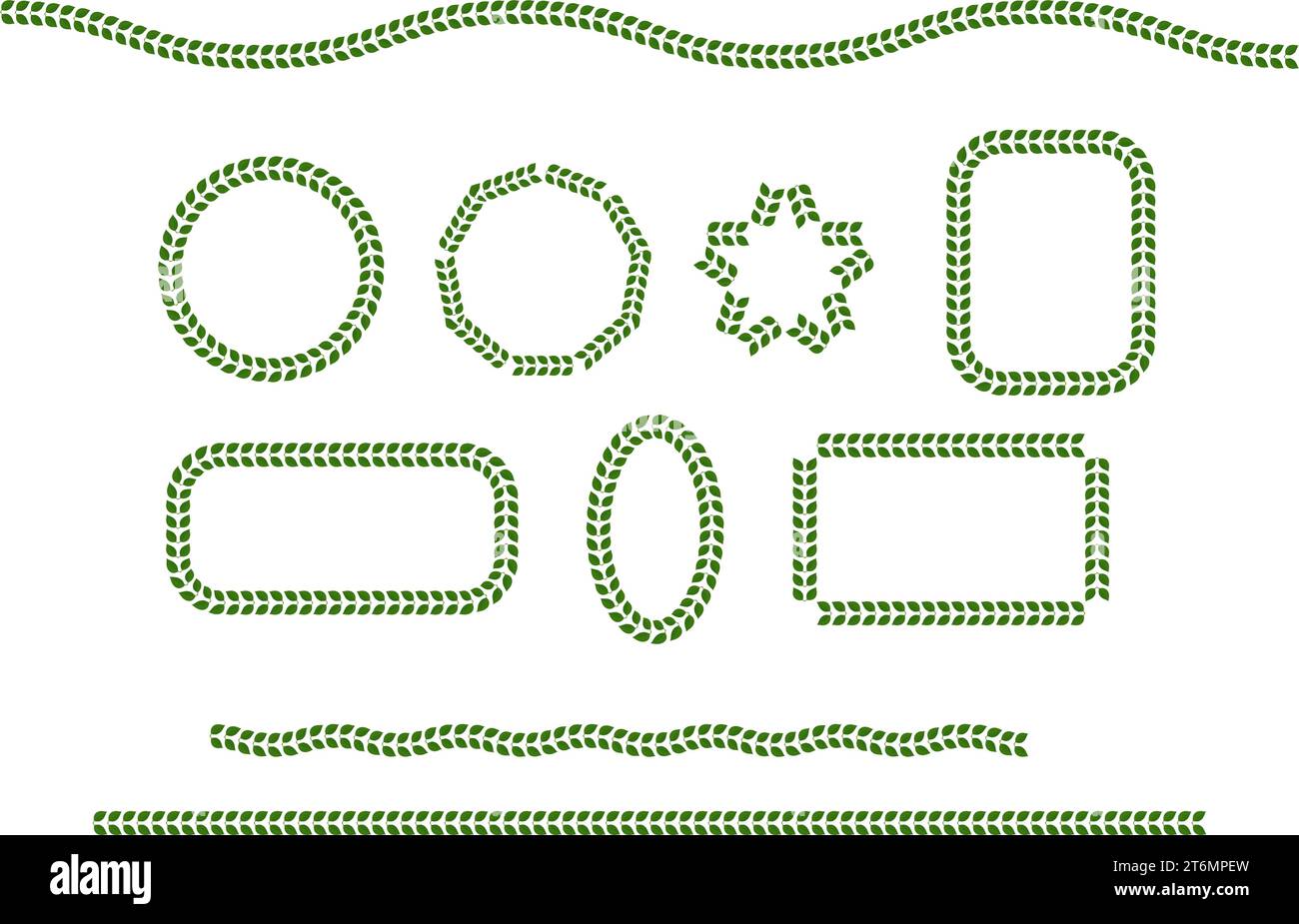 Decorative Leaf set. wavy, circle, curved rectangle, oval, and Etc ...