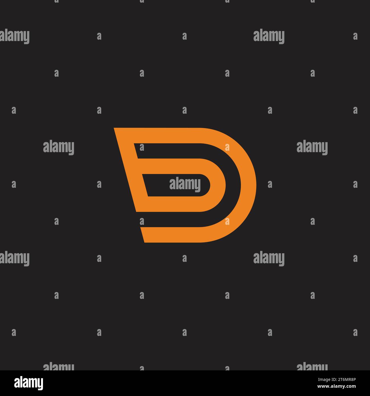 letter bd stripes line simple logo vector Stock Vector