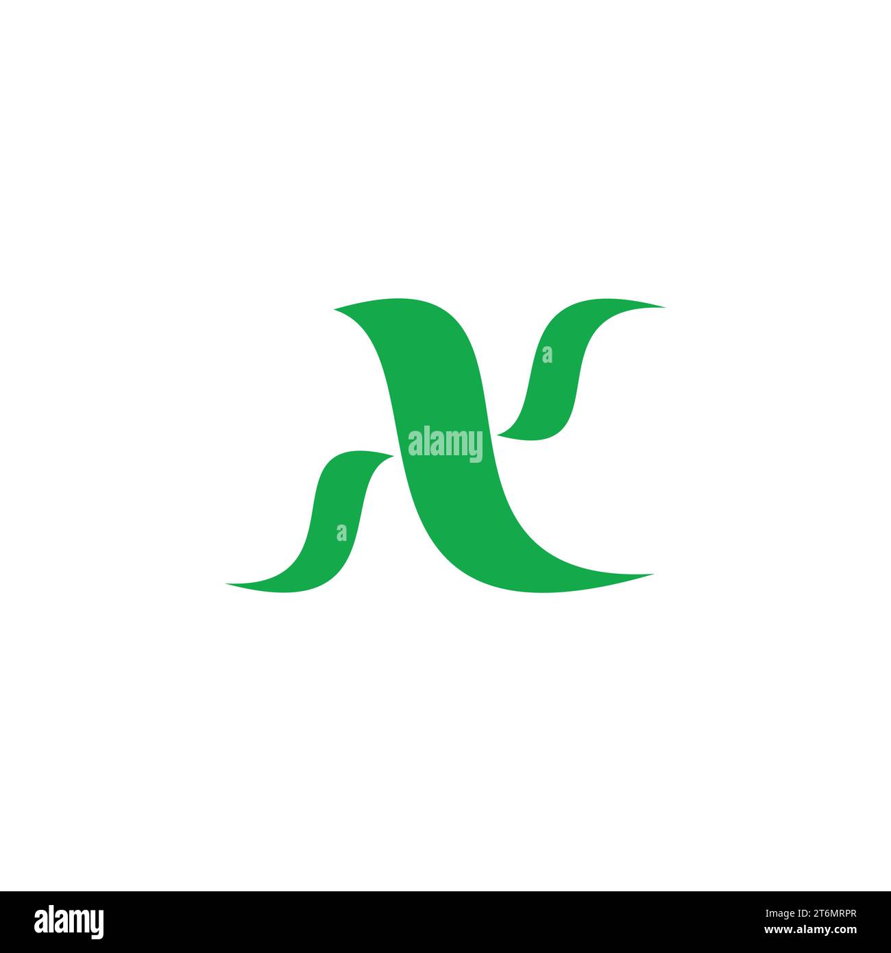 letter n s simple nature leaf logo vector Stock Vector