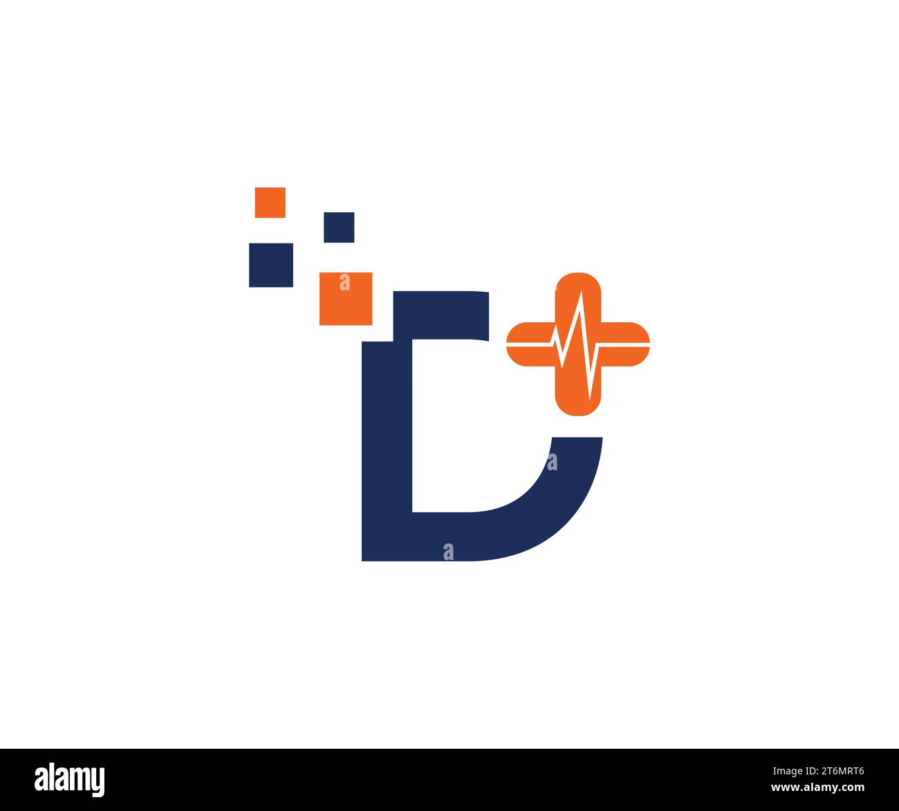 D medical data logo design Stock Vector