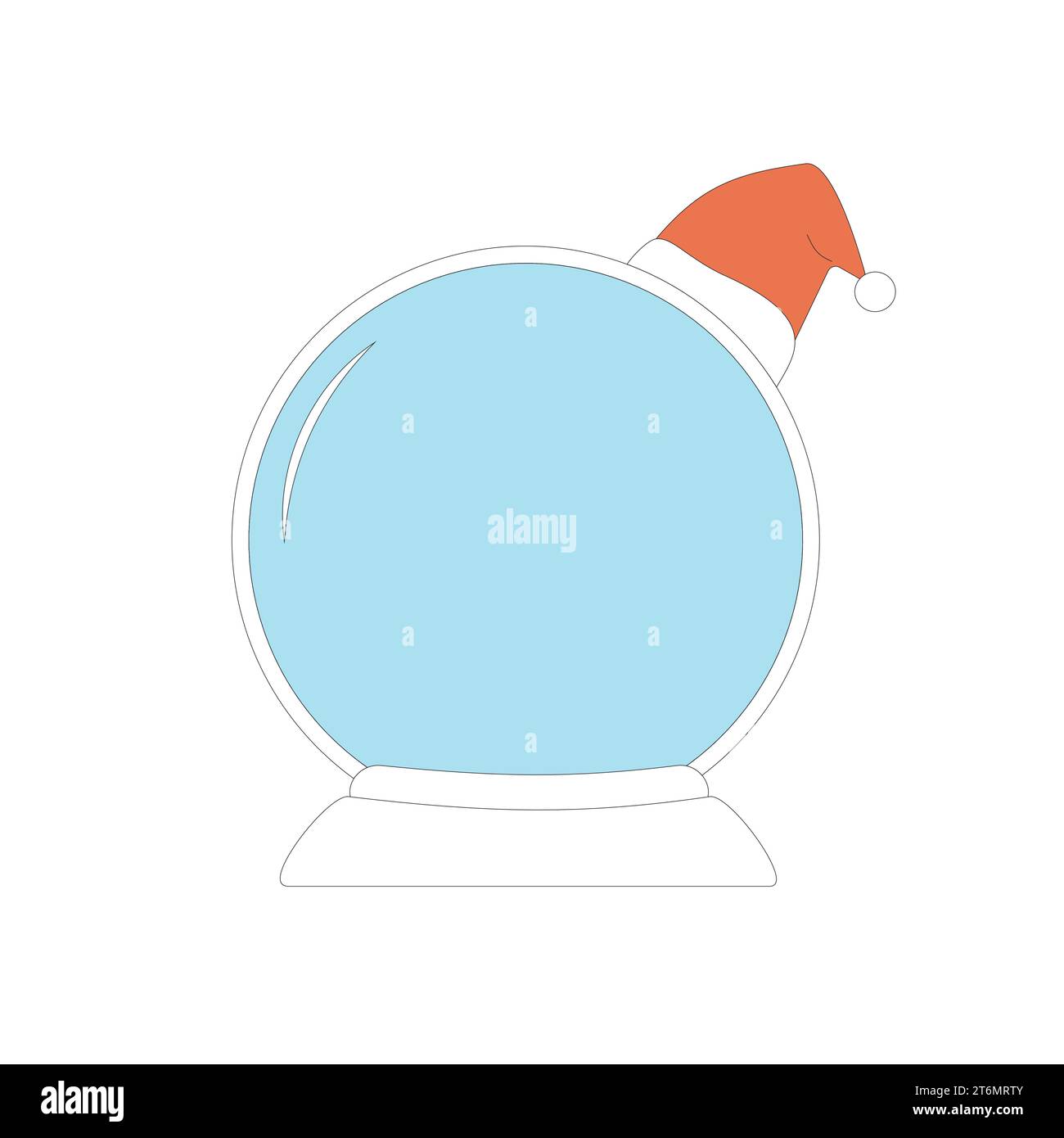 Christmas snow globe isolated on white background. Glass winter ball ...