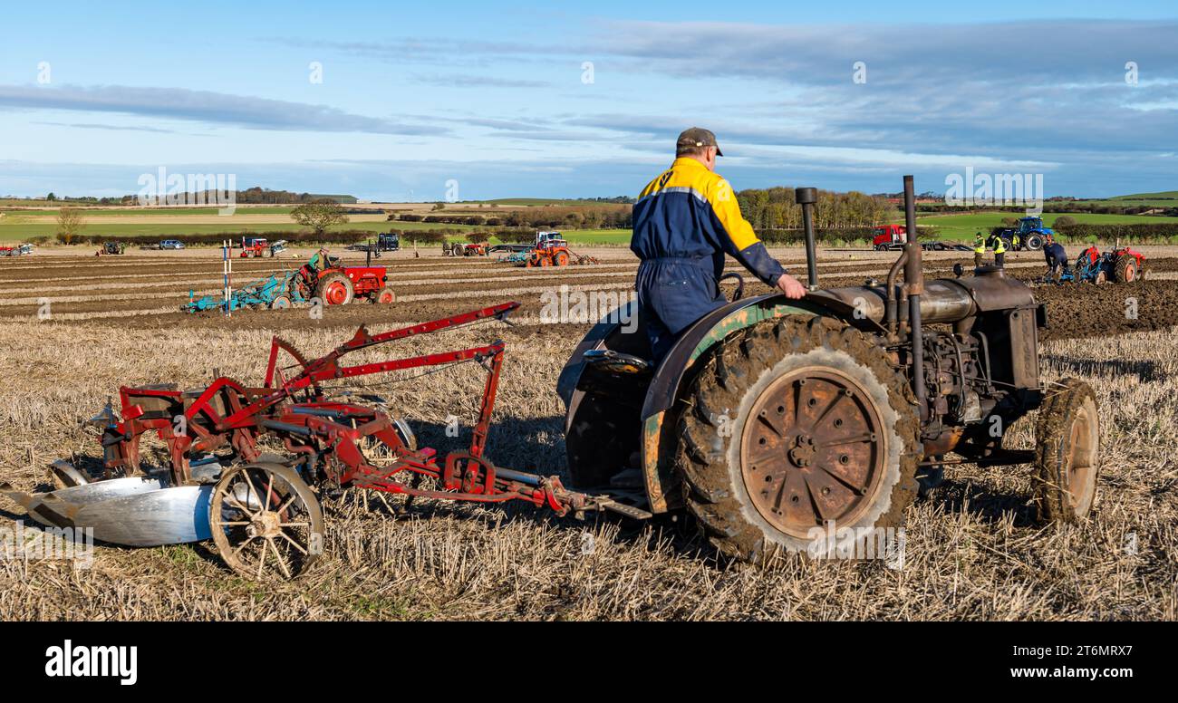 Old tractor ploughing field hires stock photography and images Alamy