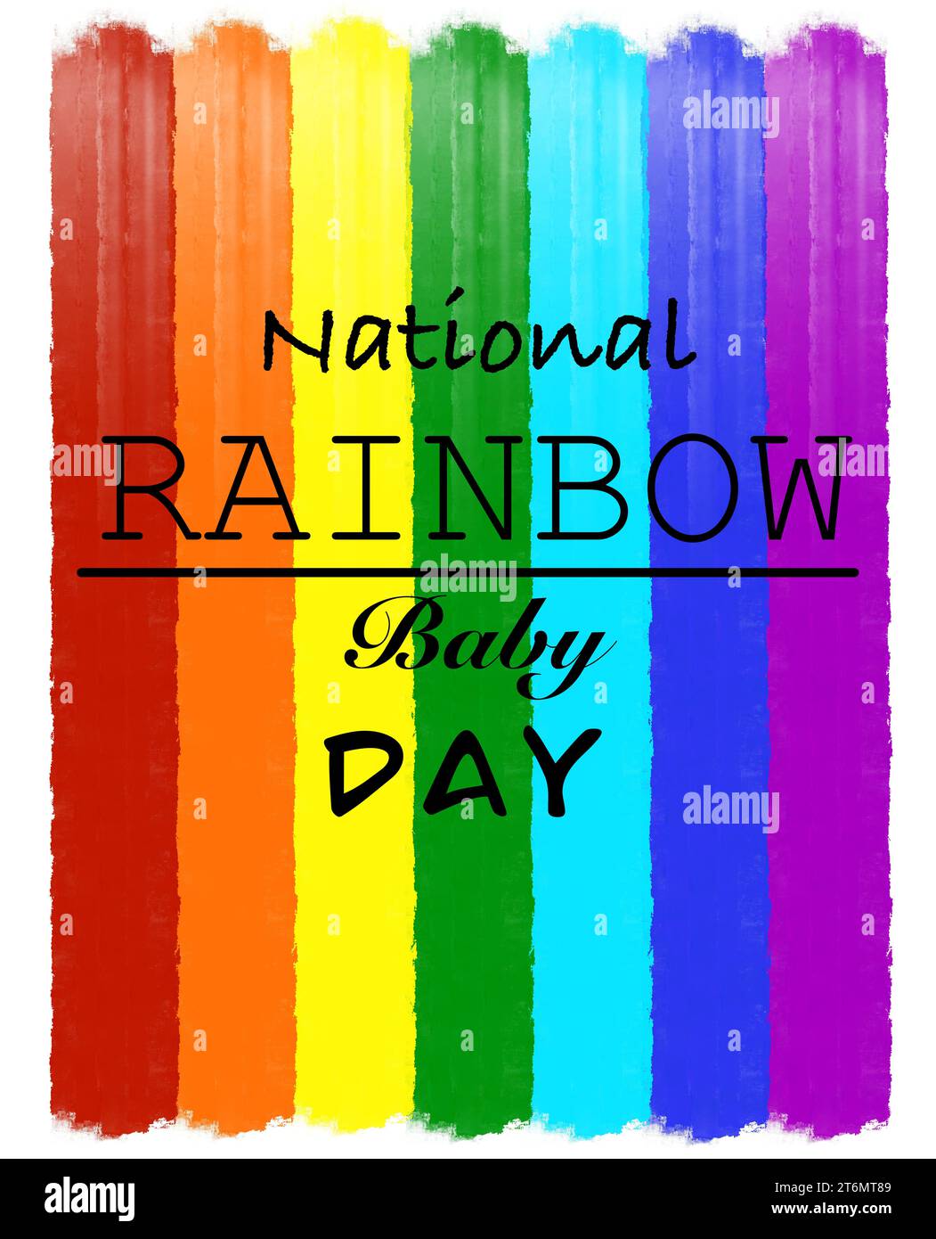 National Rainbow Baby Day card. Rainbow with text on white background