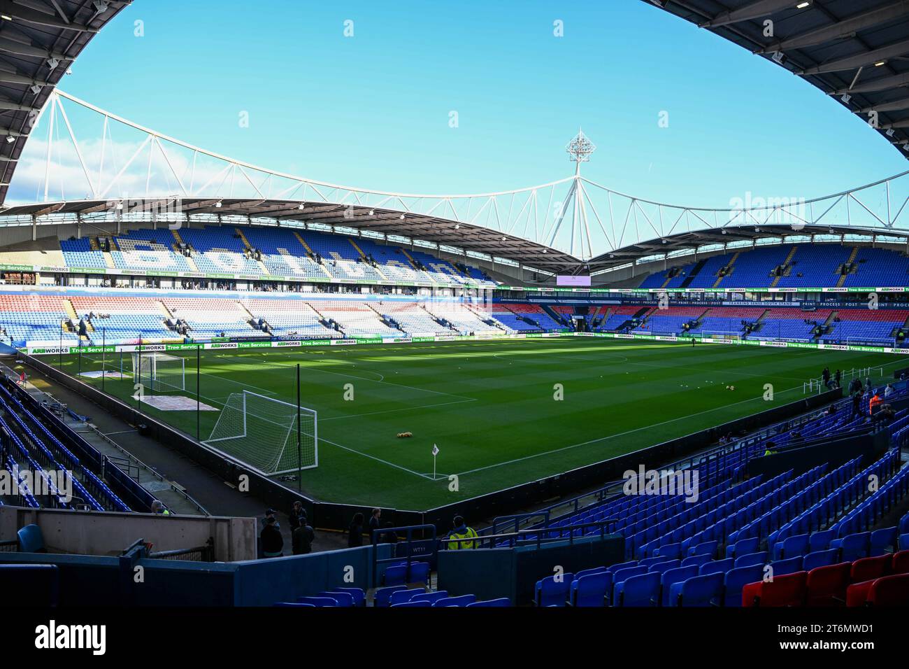 11th November 2023; Toughsheet Community Stadium, Bolton, Greater Manchester, England; League One Football, Bolton Wanderers versus Blackpool; The Bolton Wanderers Stadium Stock Photo