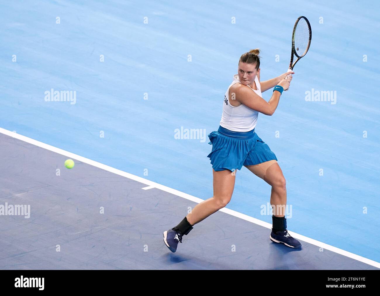 Sweden's Kajsa Rinaldo Persson in action against Great Britain's Jodie Burrage (not pictured) during day one of the 2023 Billie Jean King Cup play-off between Great Britain and Sweden at the Copper Box Arena, London. Picture date: Saturday November 11, 2023. Stock Photo