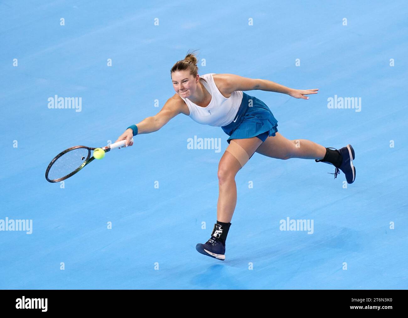 Sweden's Kajsa Rinaldo Persson in action against Great Britain's Jodie Burrage (not pictured) during day one of the 2023 Billie Jean King Cup play-off between Great Britain and Sweden at the Copper Box Arena, London. Picture date: Saturday November 11, 2023. Stock Photo
