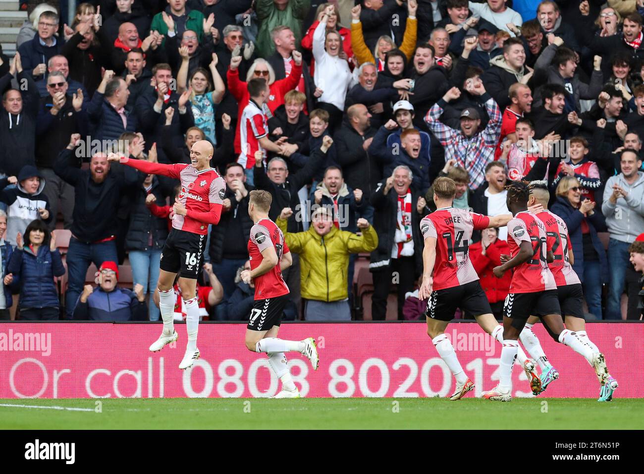 Willy Smallbone Southampton midfielder Will Smallbone (16) scores a GOAL 1-0 and ...