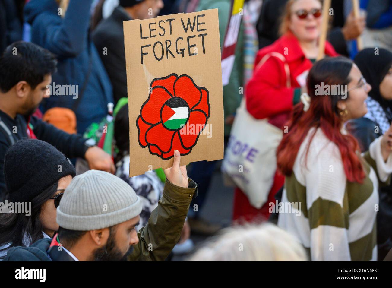 London, UK. 11th Nov 2023. Reference to Armistice Day, Palestine