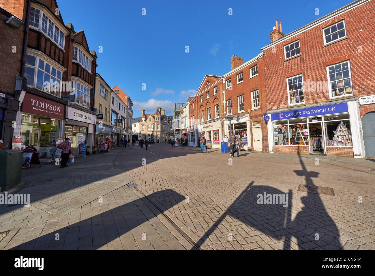 Town center scene in Melton Mowbray, Leicestershire, UK Stock Photo Alamy