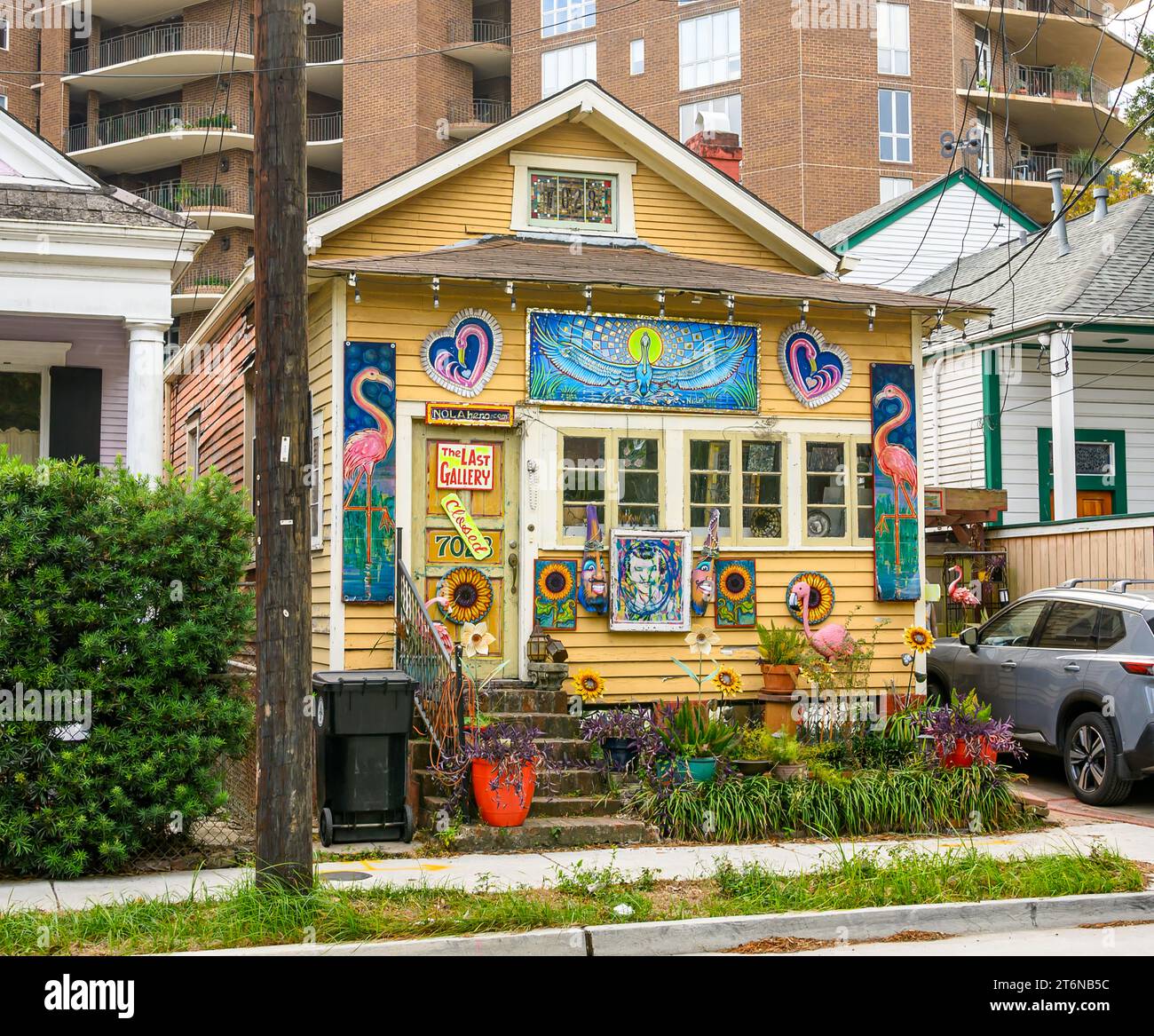 NEW ORLEANS, LA, USA NOVEMBER 8, 2023 Art decorated front of The