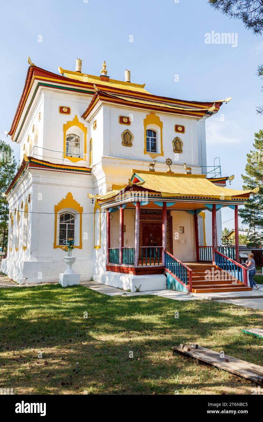 It was founded in 1811 in the Bulaktui area opposite Mount Ulirtui and the Agi River. The overall design of the single-domed Orthodox church was adapt Stock Photo