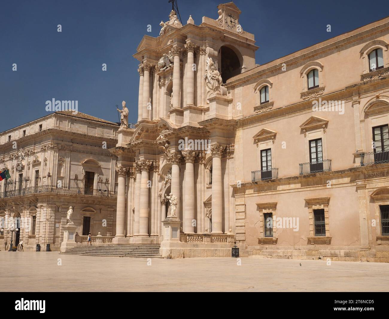 The facade of the Cathedral of Syracuse, Sicily Italy Stock Photo