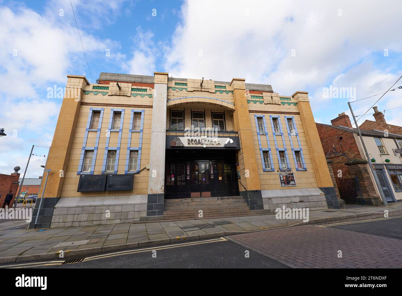Art Deco style cinema building in Melton Mowbray, Leicestershire, UK Stock Photo